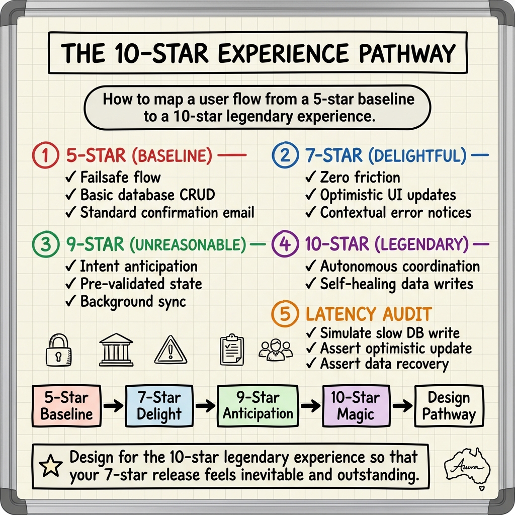 Whiteboard summary of: The 10-Star Experience: Why Product and Engineering Need Legendary Test Cases