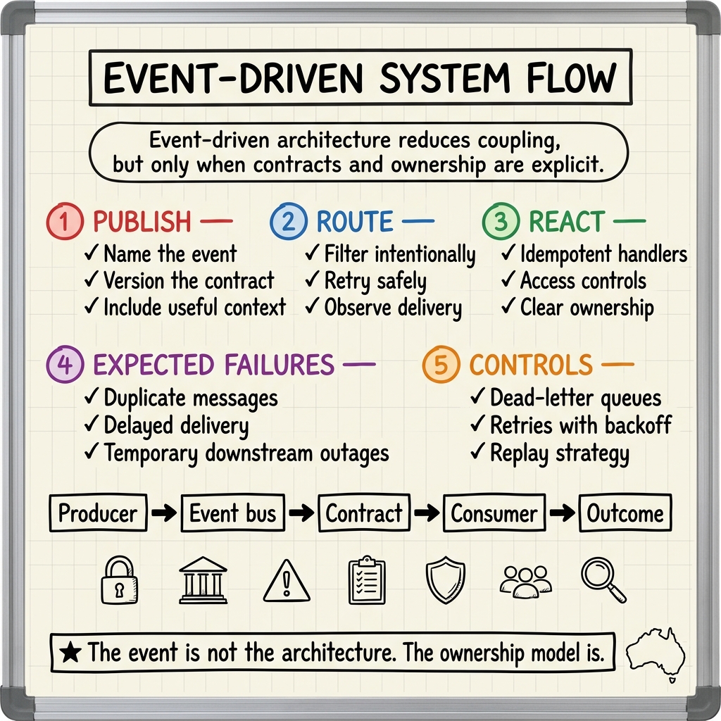 Whiteboard summary of: Event-Driven Architecture in Practice: AWS vs GCP